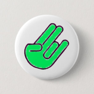 Badge Rond 5 Cm Symbole de main de fumier