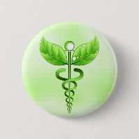 Symbole de médecine alternative Light Green Caduce