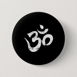 Badge Rond 5 Cm Symbole de méditation Ohm Aum spirituel indien bou