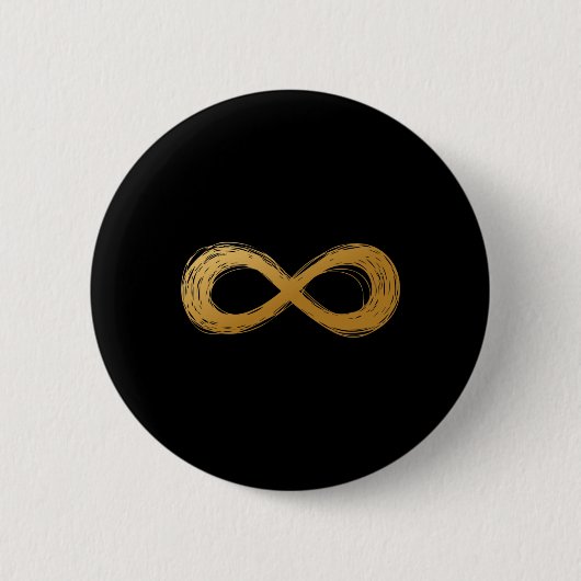 Badge Rond 5 Cm Symbole de neurodiversité d'infini doré - Autisme  (Devant)