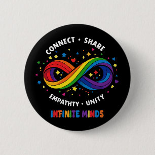 Badge Rond 5 Cm Symbole de neurodiversité Rainbow Infinity - Infin