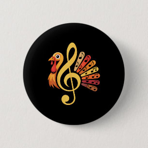 Badge Rond 5 Cm Symbole de note de musique Professeur de dinde d'a