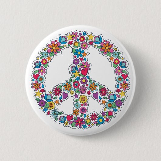 Badge Rond 5 Cm Symbole de paix (Devant)