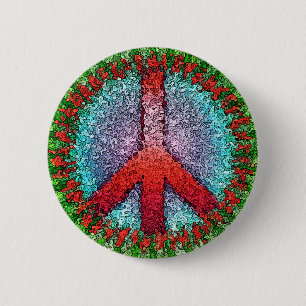 Badge Rond 5 Cm Symbole de paix Abstrait