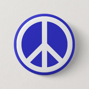 Badge Rond 5 Cm Symbole de paix blanc et bleu