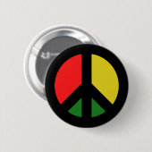 Badge Rond 5 Cm Symbole de paix CND de Rasta Ban (Devant & derrière)