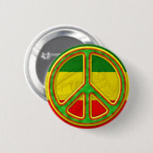 Badge Rond 5 Cm Symbole de paix de Rasta (Devant & derrière)