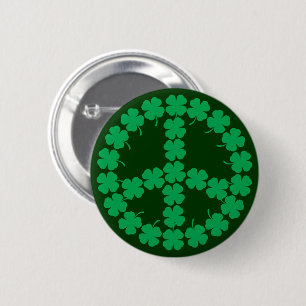 Badge Rond 5 Cm Symbole de paix de shamrock