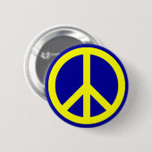Badge Rond 5 Cm Symbole de paix jaune et bleu (Devant & derrière)
