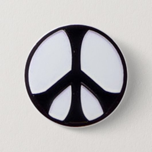 Badge Rond 5 Cm Symbole de paix noir et blanc (Devant)