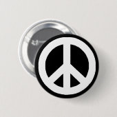 Badge Rond 5 Cm Symbole de paix noir et blanc (Devant & derrière)