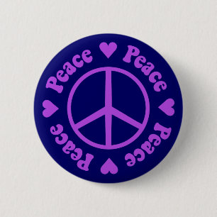 Badge Rond 5 Cm Symbole de paix pourpre