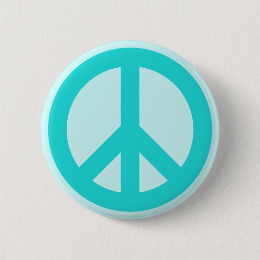Badge Rond 5 Cm Symbole de paix Soft Aqua (Devant)