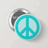 Badge Rond 5 Cm Symbole de paix Soft Aqua (Devant & derrière)
