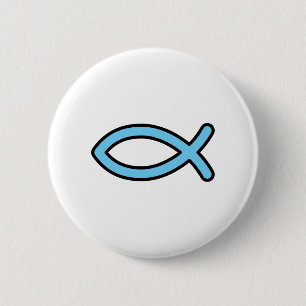 Badge Rond 5 Cm Symbole de poisson chrétien