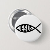 Badge Rond 5 Cm Symbole de poissons de Jésus (Devant & derrière)