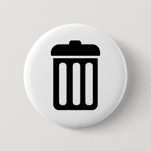 Badge Rond 5 Cm Symbole de poubelle