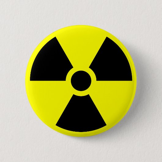 Badge Rond 5 Cm Symbole de Radiation Trefoil (Devant)