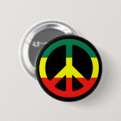 Badge Rond 5 Cm Symbole de Rasta Peace (Devant & derrière)