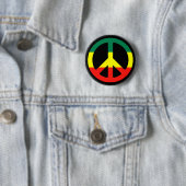 Badge Rond 5 Cm Symbole de Rasta Peace (En situation)