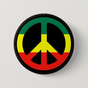 Badge Rond 5 Cm Symbole de Rasta Peace