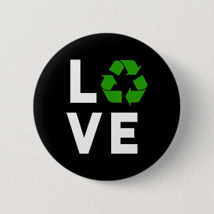 Badge Rond 5 Cm Symbole de recyclage amusant Planète De l'environn