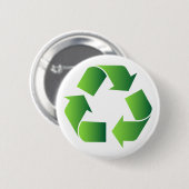 Badge Rond 5 Cm Symbole de recyclage vert (Devant & derrière)