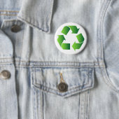 Badge Rond 5 Cm Symbole de recyclage vert (En situation)