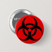 Badge Rond 5 Cm Symbole de risque biologique (Devant & derrière)