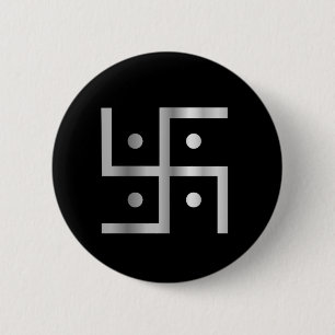 Badge Rond 5 Cm Symbole de svastika d'hindouisme