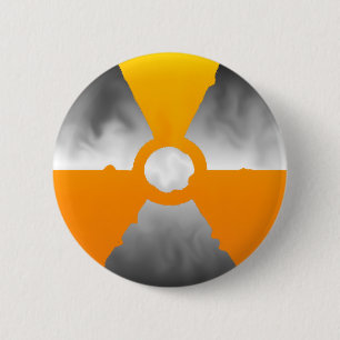 Badge Rond 5 Cm Symbole de Trefoil nucléaire