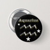 Badge Rond 5 Cm Symbole de Verseau (Devant & derrière)