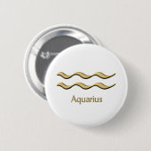Badge Rond 5 Cm Symbole de Verseau (Devant & derrière)