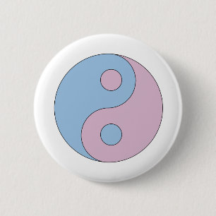 Badge Rond 5 Cm Symbole de Yin Yang de transsexuel