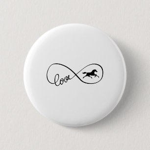 Badge Rond 5 Cm Symbole d'infini Art Amour Cheval Vêtements