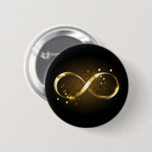 Badge Rond 5 Cm Symbole d'infini doré (Devant & derrière)