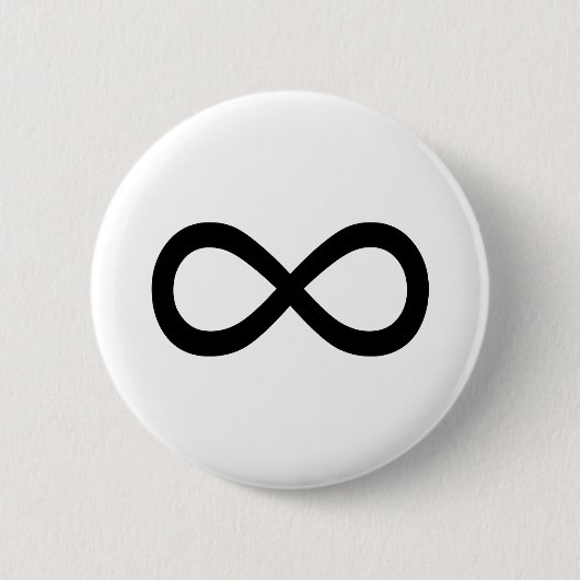 Badge Rond 5 Cm Symbole d'infini noir (Devant)