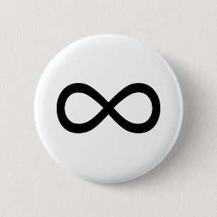 Badge Rond 5 Cm Symbole d'infini noir