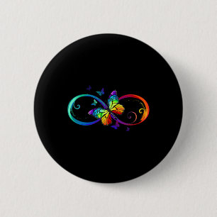 Badge Rond 5 Cm Symbole d'infini papillon Sensibilisation sur l'au