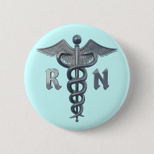 Badge Rond 5 Cm Symbole d'infirmier autorisé
