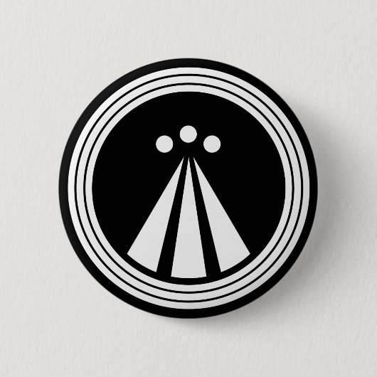 Badge Rond 5 Cm Symbole d'OBOD sur le noir (Devant)