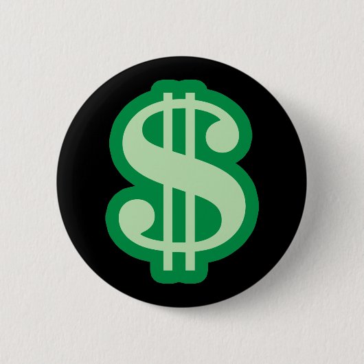 Badge Rond 5 Cm Symbole dollar (Devant)