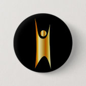Badge Rond 5 Cm Symbole d'or d'humanisme (Devant)