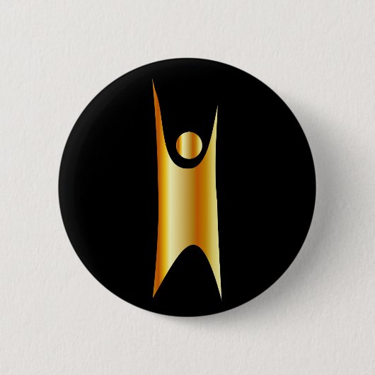Badge Rond 5 Cm Symbole d'or d'humanisme (Devant)
