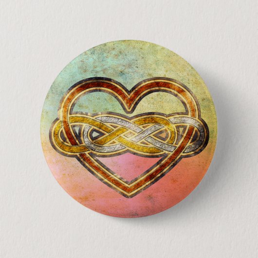 Badge Rond 5 Cm Symbole double infini Coeur BiColor (Devant)