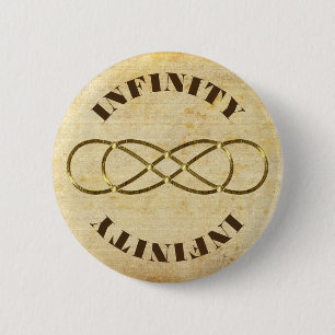 Badge Rond 5 Cm Symbole double Infinité - or antique + backgr.