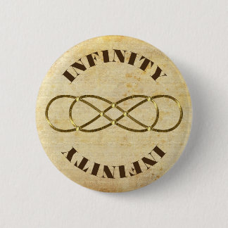 Badge Rond 5 Cm Symbole double Infinité - or antique + backgr.