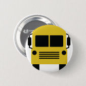 Badge Rond 5 Cm symbole du bus scolaire jaune (Devant & derrière)