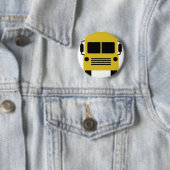Badge Rond 5 Cm symbole du bus scolaire jaune (En situation)