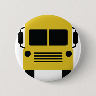 Badge Rond 5 Cm symbole du bus scolaire jaune